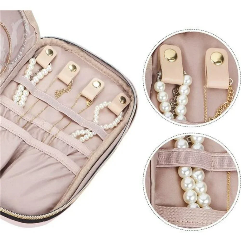 Travel jewelry organizer case storage bag for rings earrings necklaces bracelets